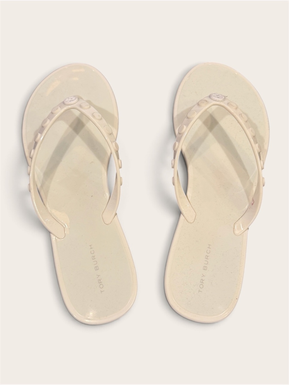 Tory Burch Women's Cream Logo Flip Flops